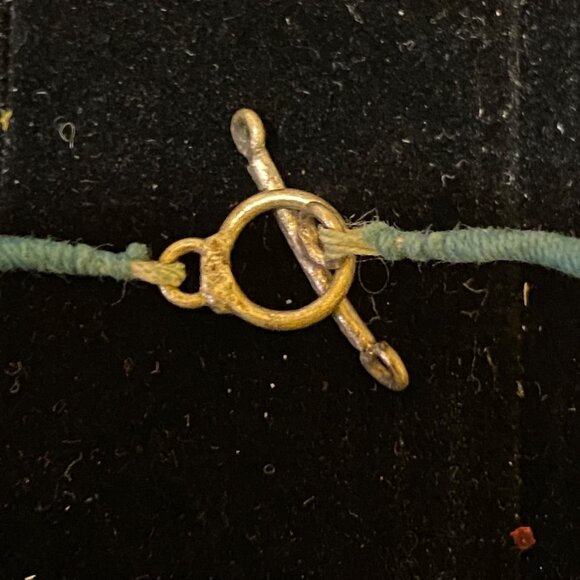 Vintage Blue Mosaic Beaded Necklace With Circular Pendant & Toggle Clasp - Picture 4 of 13